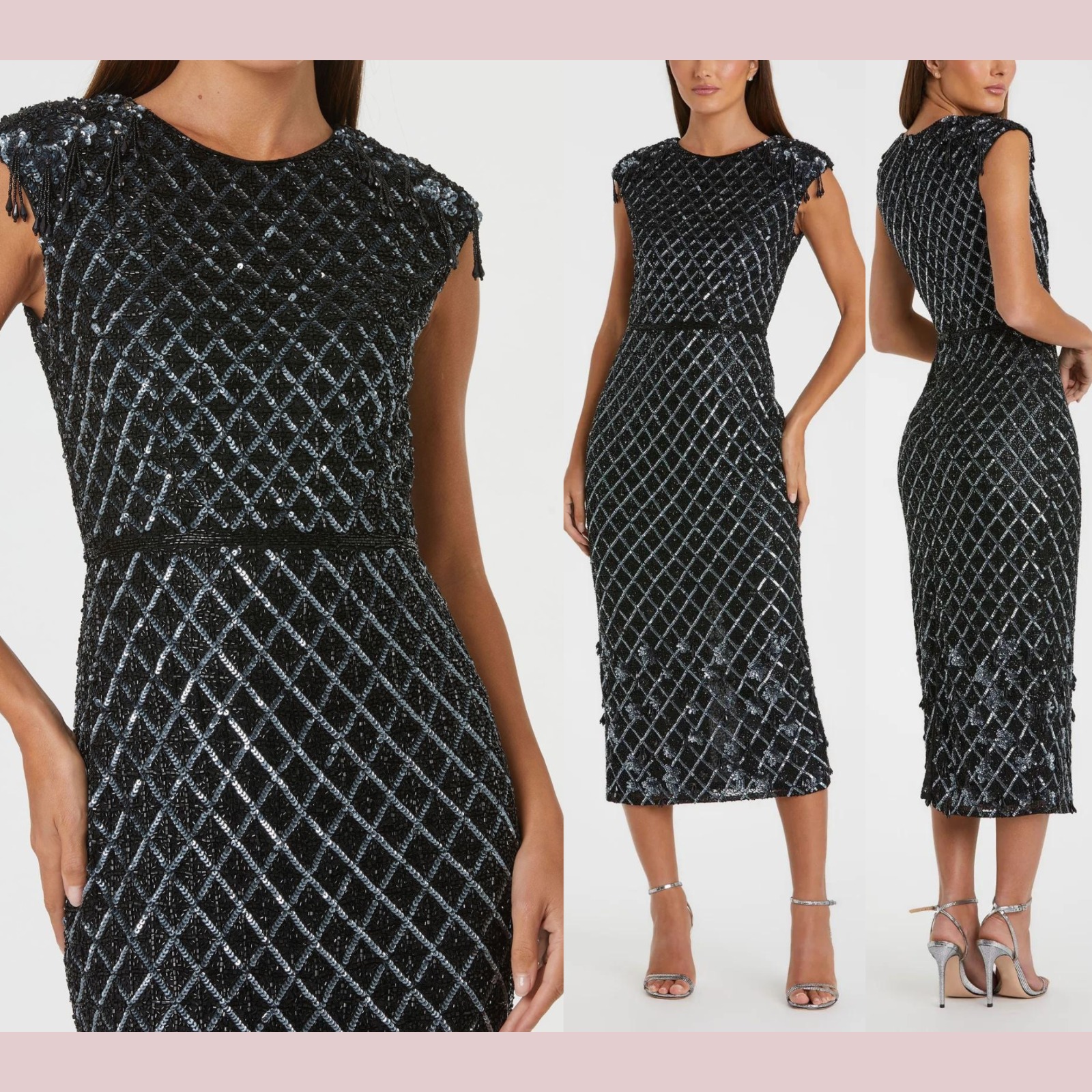New $798 Mac Duggal [ 10 ] 5776 High Neck Dress W/ Crystal Fringe Detail J2009